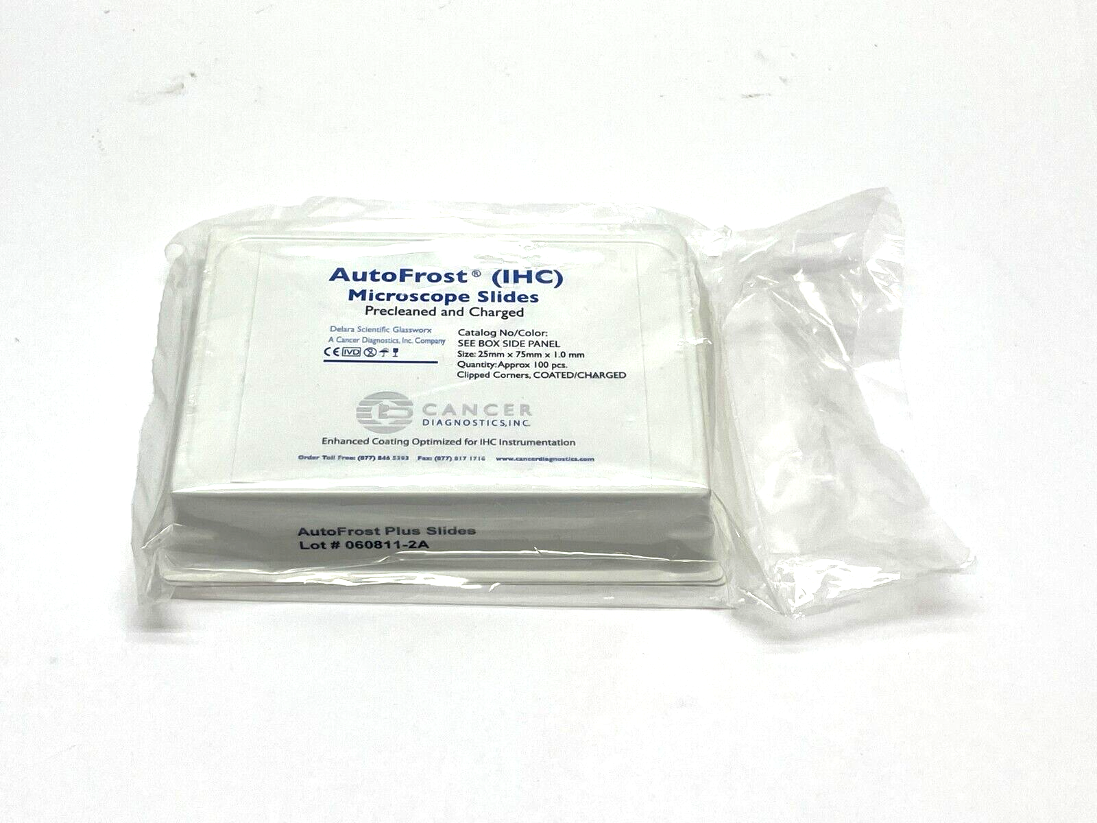 AutoFrost 060811-2A Precleaned Charged Microscope Slides PKG OF 100