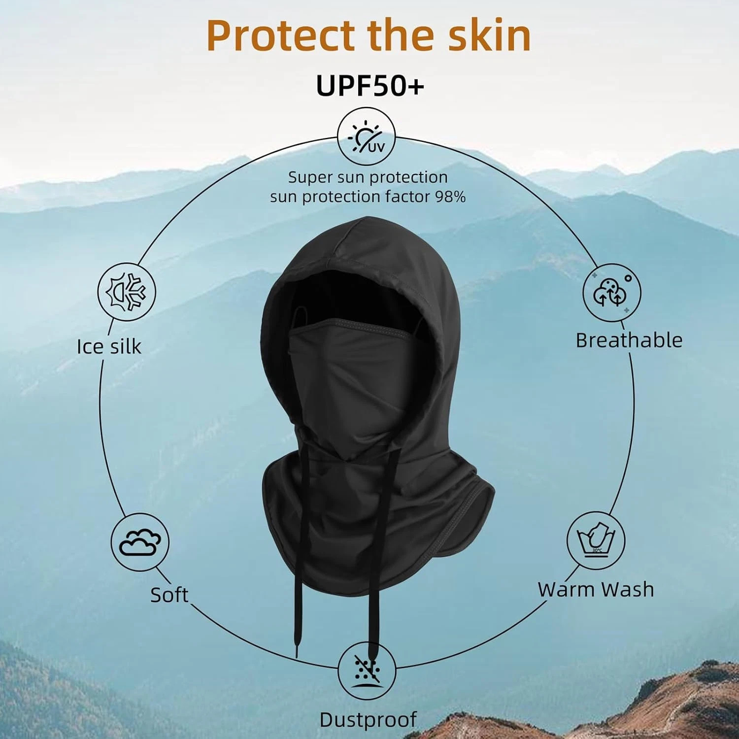 Musion Balaclava Multi functional Sunscreen Hat Neck Cover Windproof Sunscreen D