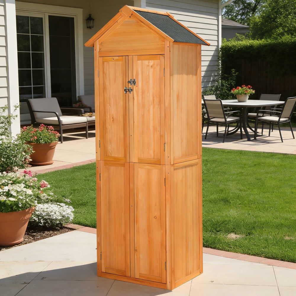 Outdoor Storage Shed Tool Cabinet for Garden, Waterproof w/Lock, Free Shipping