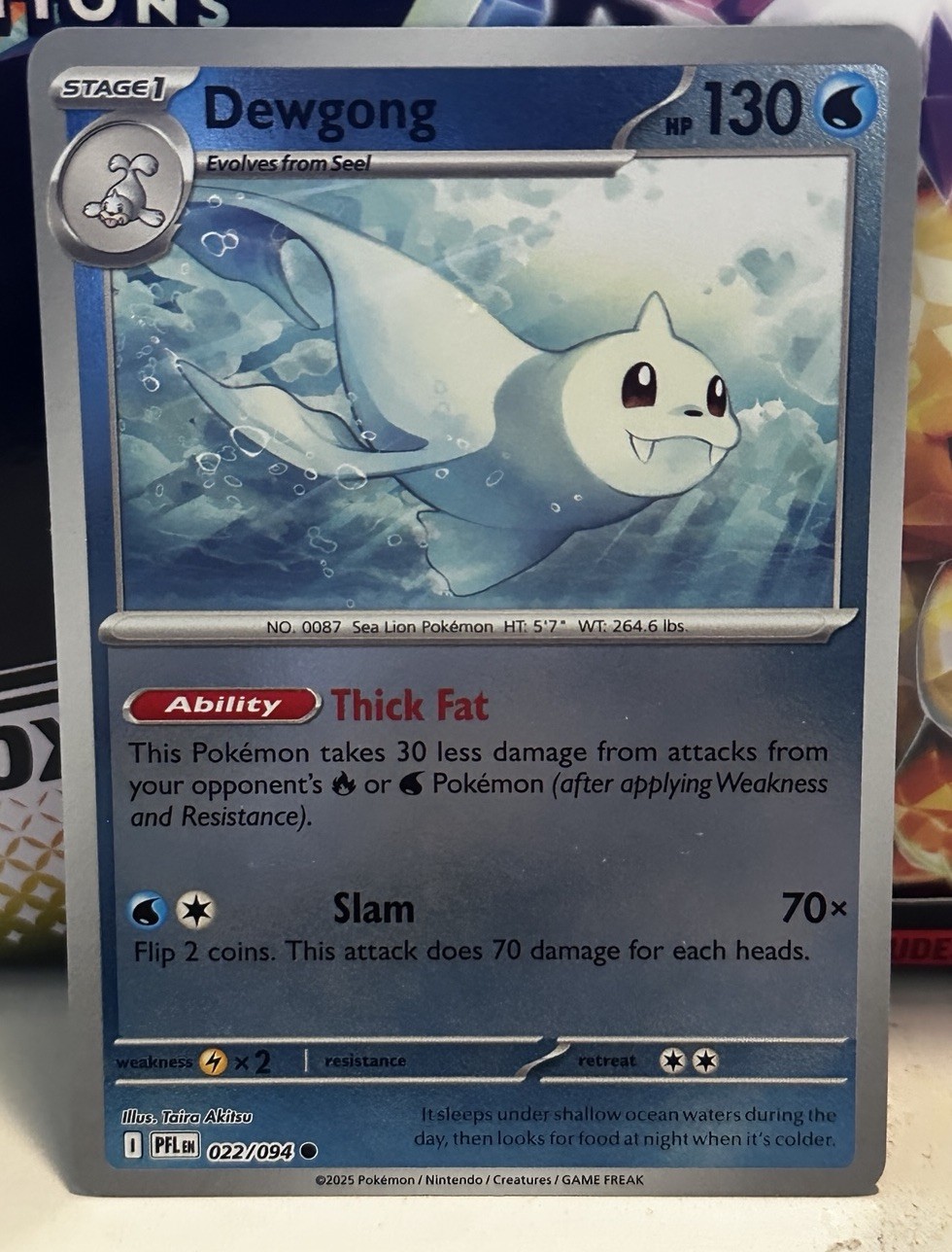Pokemon Phantasmal Flames Series Reverse Holo Card - Dewgong 022/094