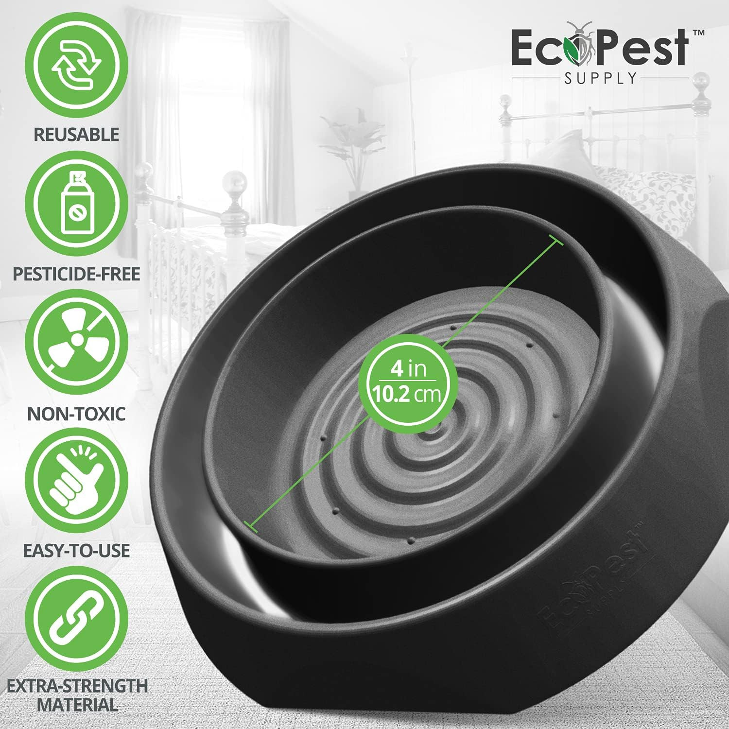 Bed Bug Interceptors – 4 Pack | Bed Bug Blocker (Pro) Interceptor Traps | Insect