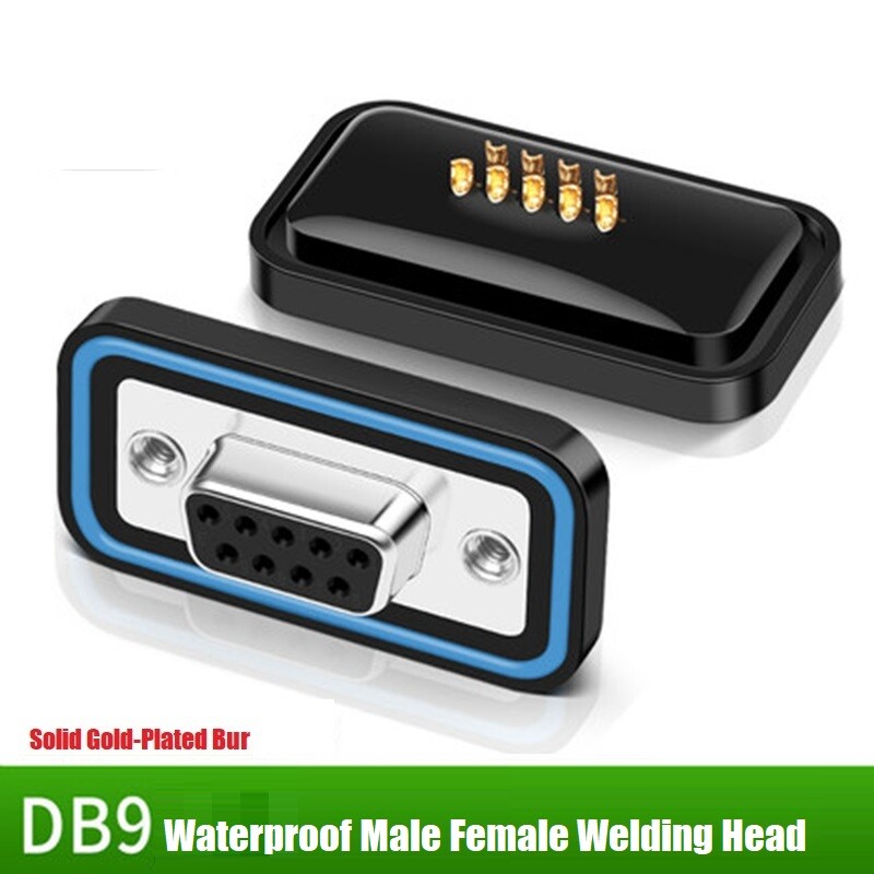 DB9 waterproof plug RS232 serial port male female waterproof 9-pin interface COM