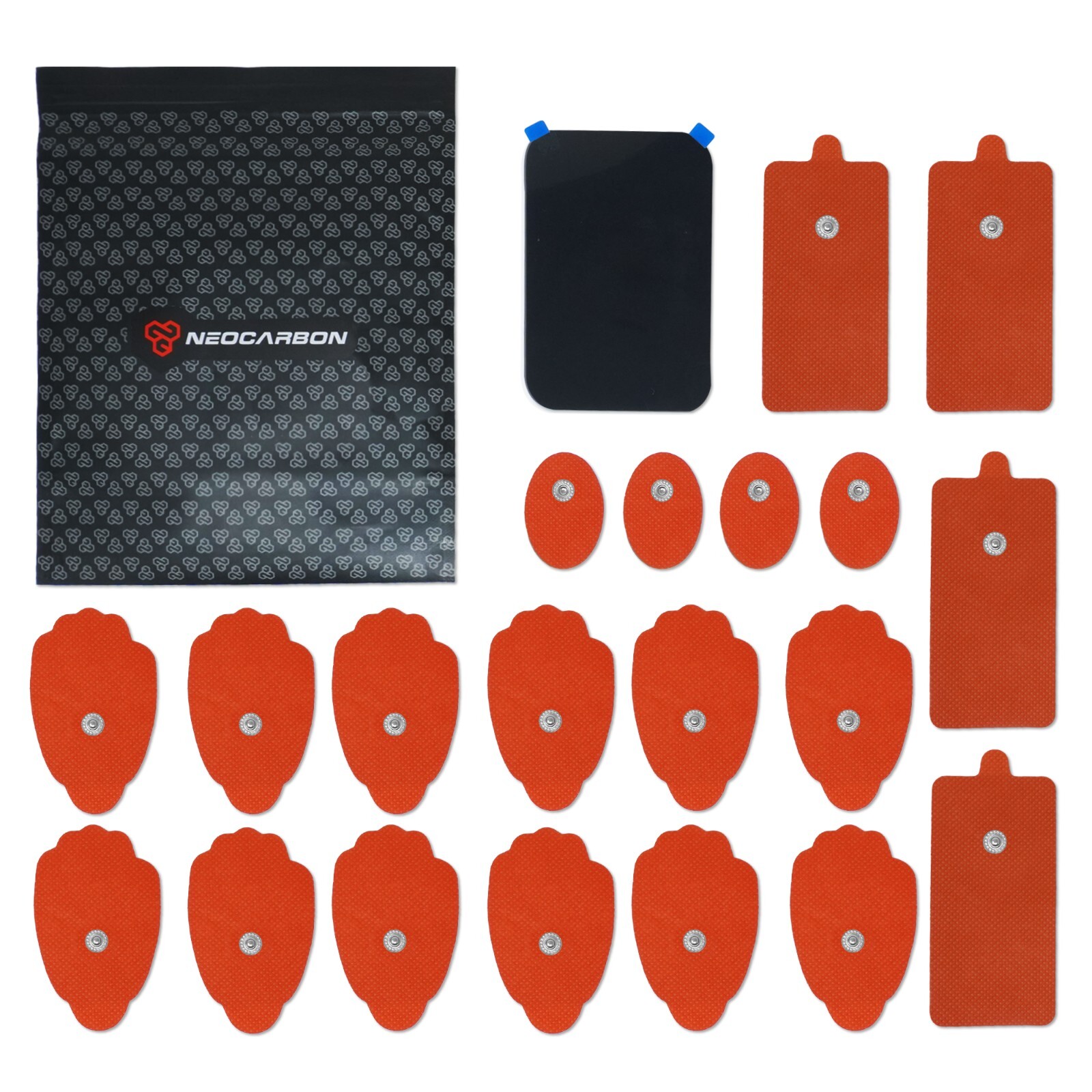Reusable Electrode Pads for TENS EMS Unit 20 Replacement Pads with Holder, Red