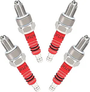 High Performance 3 Electrode Spark Plug Fit for 50-125cc Moped Sc Style: 4 pcs