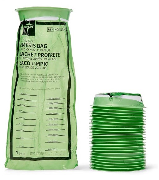 Medline Clean Sack Emesis Bags NON80329 Sickness Vomit Bags – Pack of 24