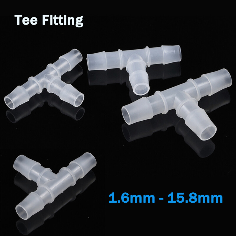 Plastic Equal Tee Fitting Hose Pipe Tube Joiner T-type Connector OD 1.6mm-15.8mm