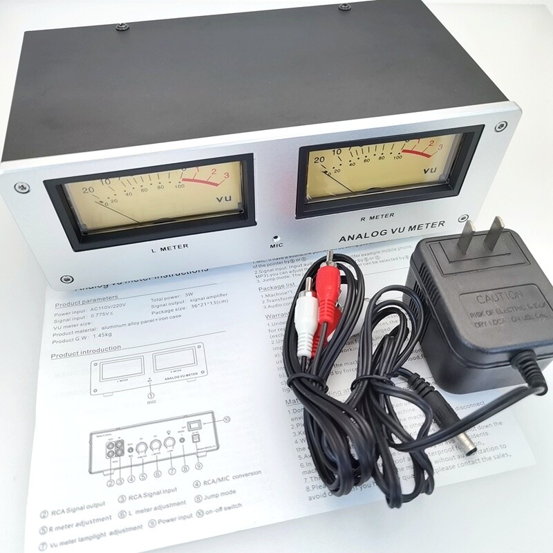 MIC-73 Voice Control Square Analog VU Meter Alloy Panel and LED Warm Backlight