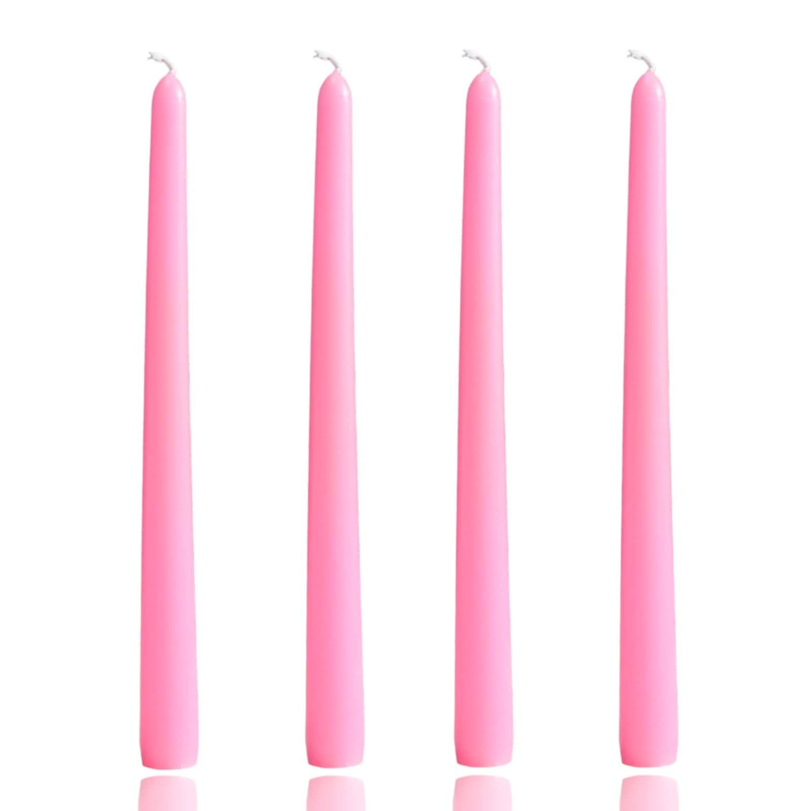 10 inch Pink Taper Candles-Set of 4 Tapered Candle, Tall 9.9 inch,