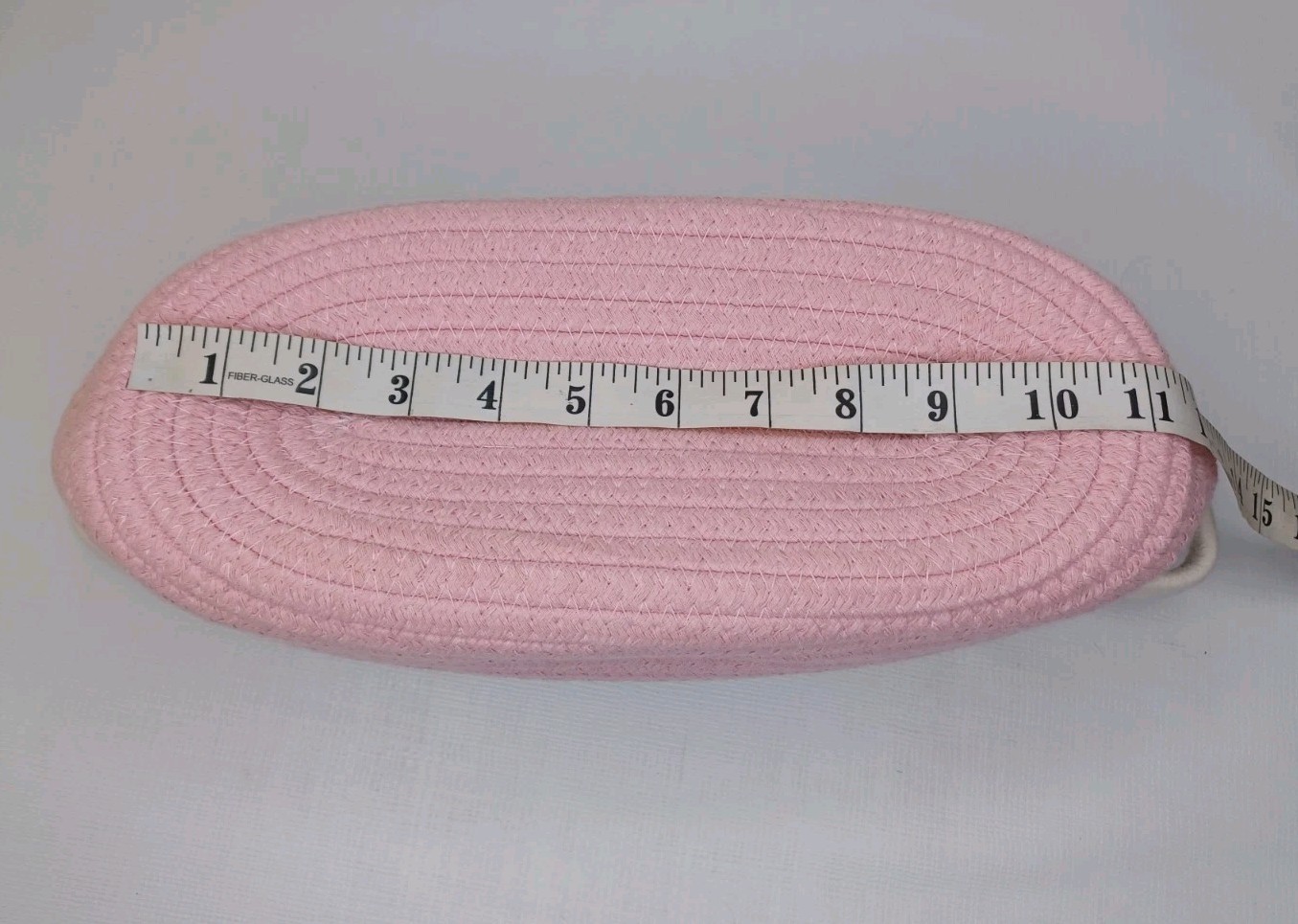 Pink Oval Woven Fabric Gift Basket