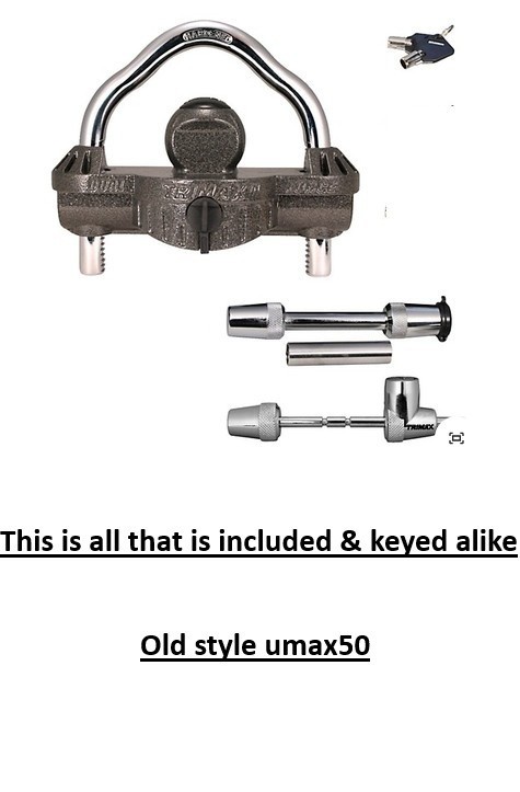 Trimax Locks Towing Kit Keyed Alike Combo Pack w/ Umax50  Coupler TC1 and TS32