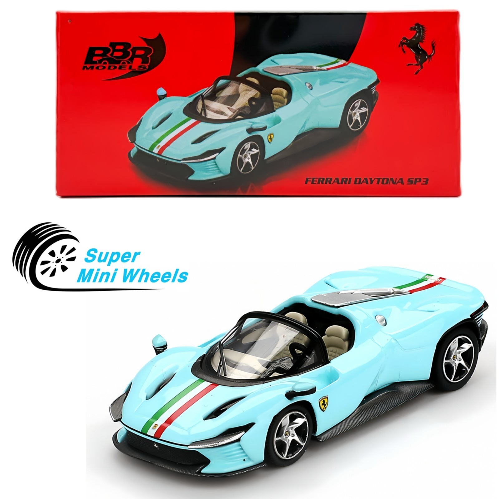 BBR Models 1:64 Ferrari Daytona SP3 – Light Blue