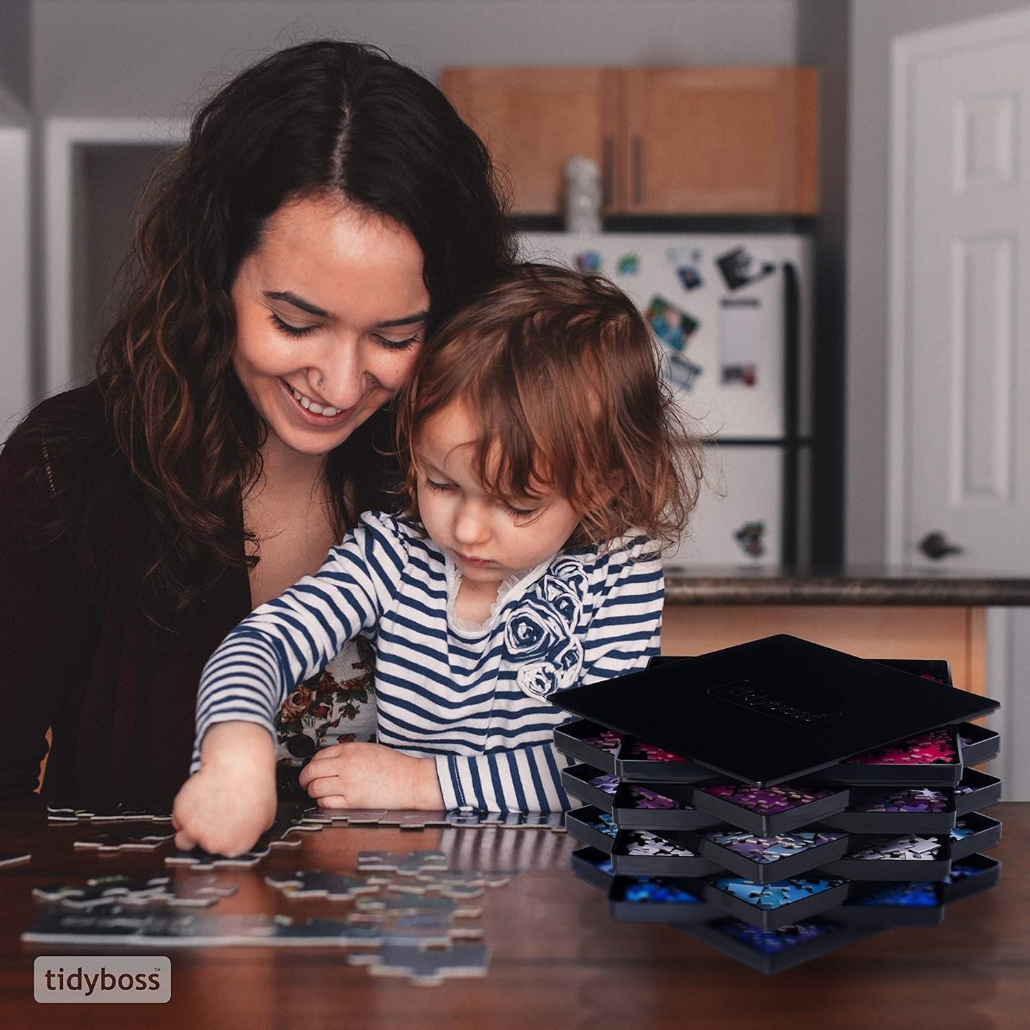 Stackable 8-Piece Puzzle Organizers with Lid - Perfect for 2000-Piece Puzzles