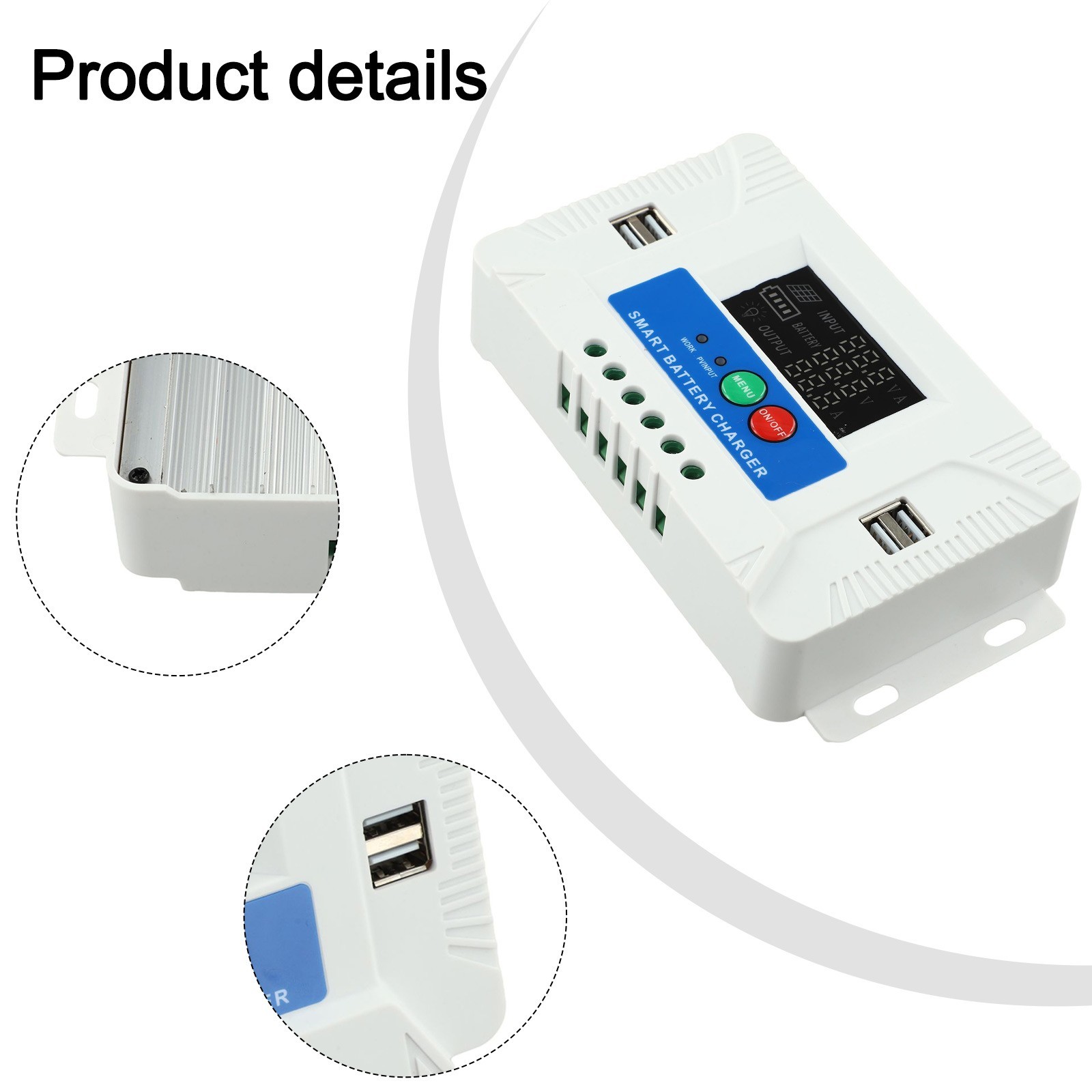 High Performance Solar Charge Regulator with LCD Display and USB Ports