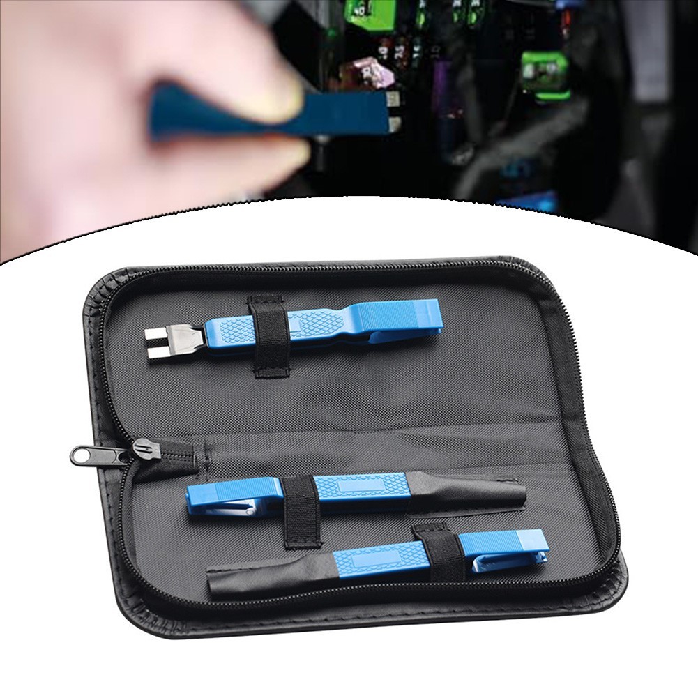 3pcs Fuse Puller and Cleaner Kit for 2 6mm 2 8mm 4 85mm Terminal Cleaning Tasks