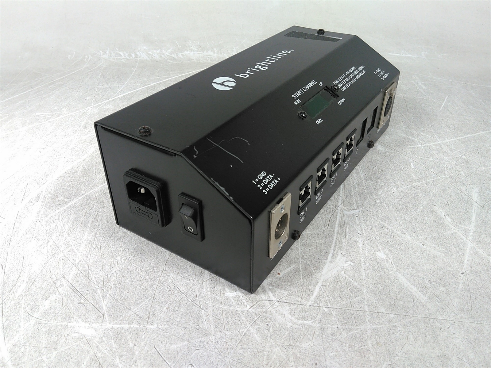 Brightline DMX 4 Channel Light Control Box Power Tested Only AS-IS For Repair