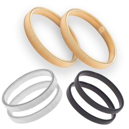 6-Pack Sleeve Holders for Women Men, Stretchy Metal Sleeve Garters, Anti-Slip