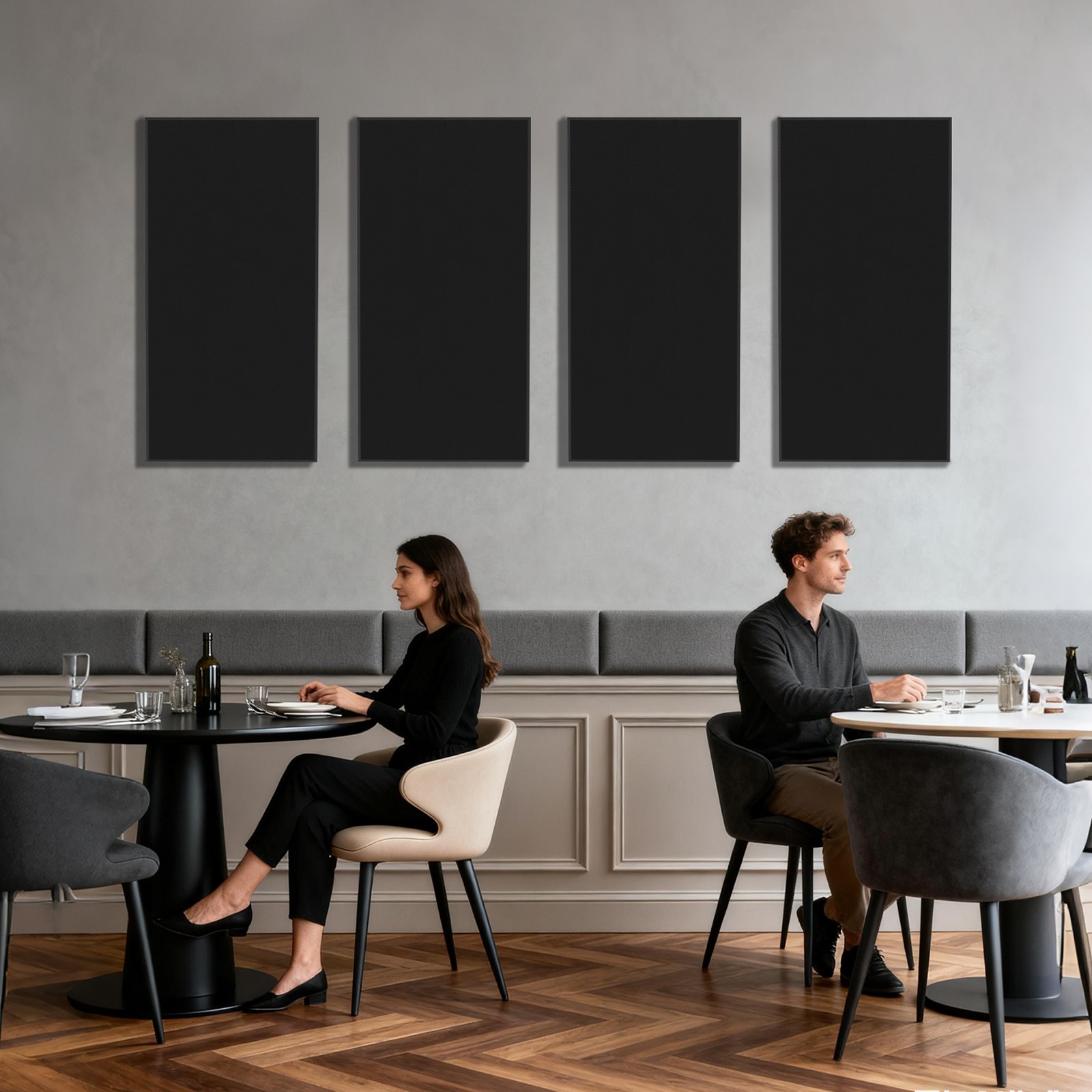 Acoustic Decorative Wall Panels 2 Pack, Fabric Wrapped Fiberglass Sound Panels