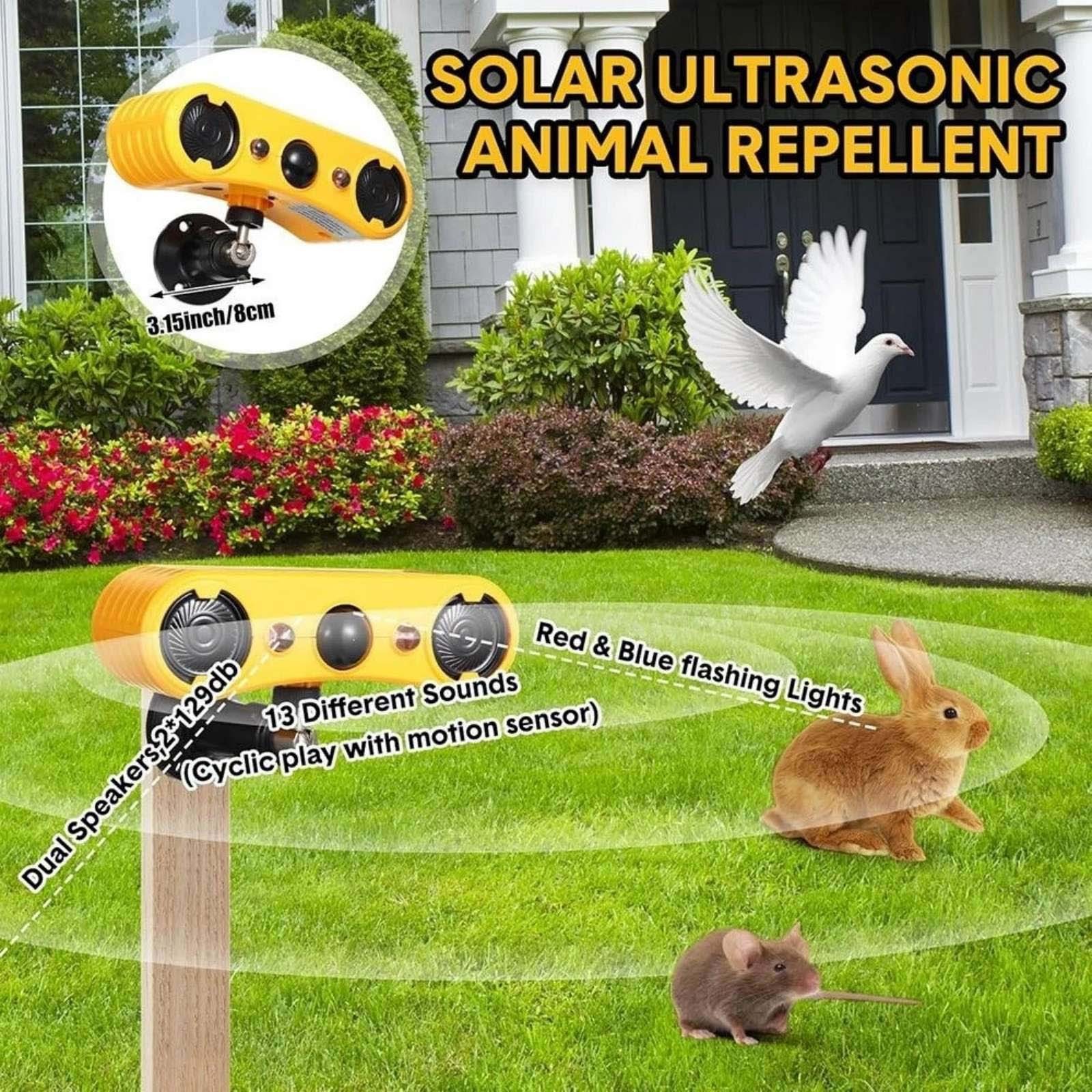 4 Mode Solar Alarm With Motion Sensor 129dB Red Blue Lights For Garden Security