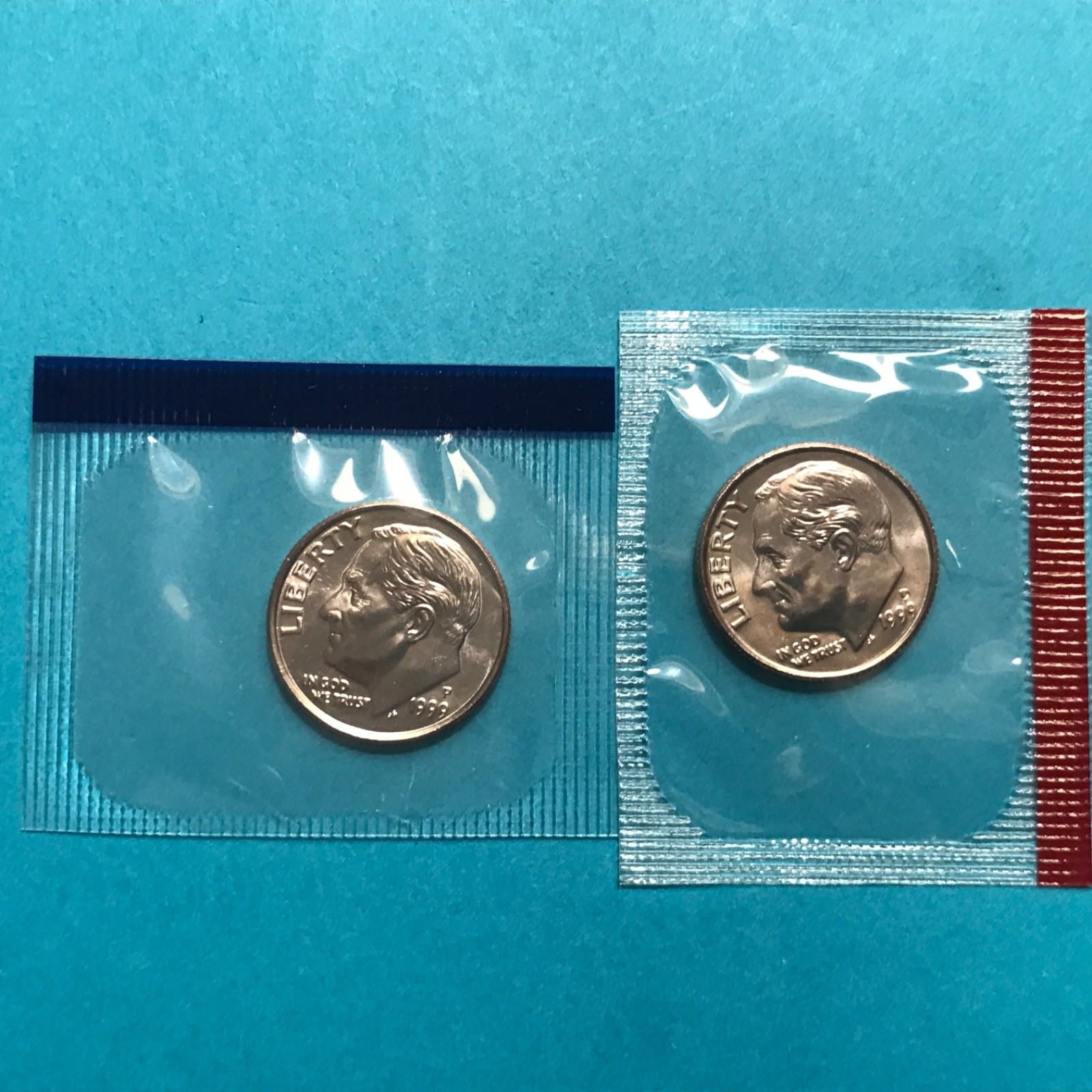 1999 P&D Roosevelt Dime  in US Mint Cello Unc   FREE SHIP