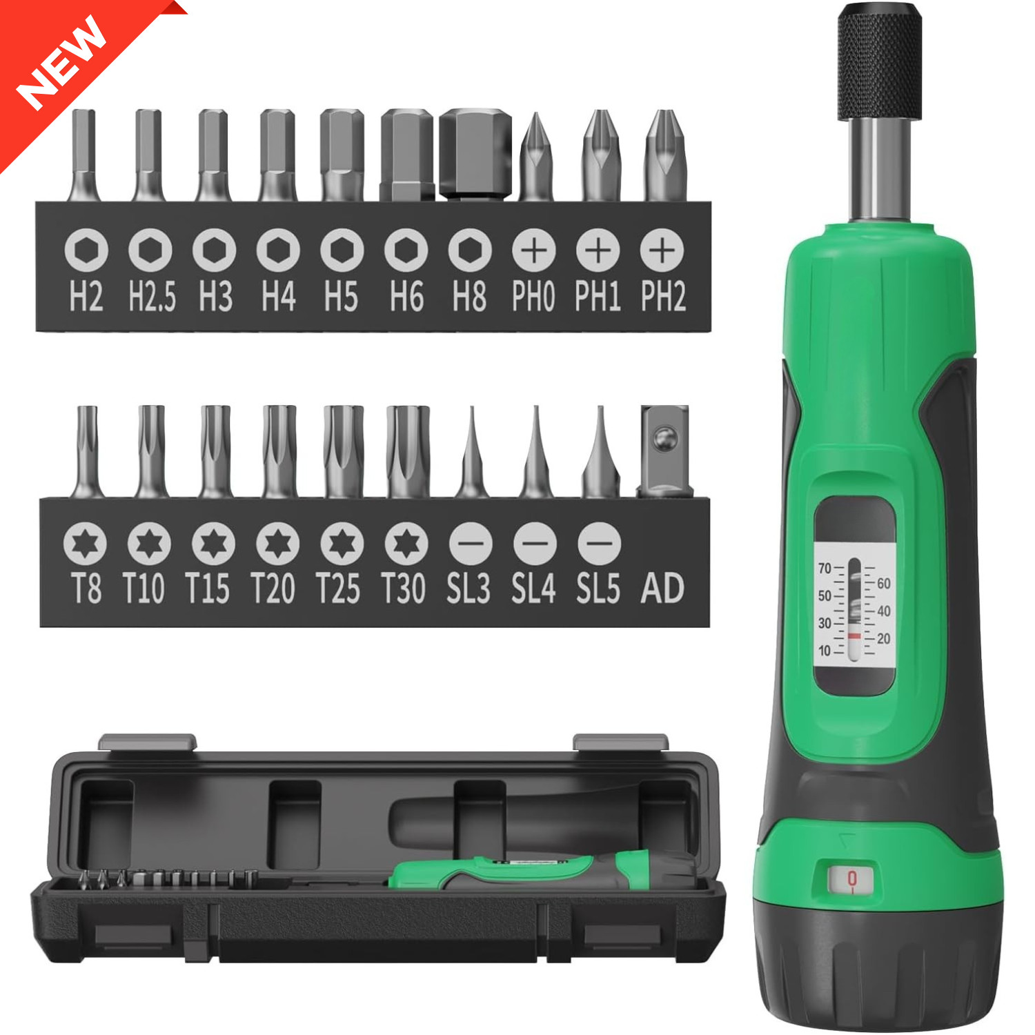 Destornillador dinamométrico, destornillador de 1/4", llave dinamométrica de 10-