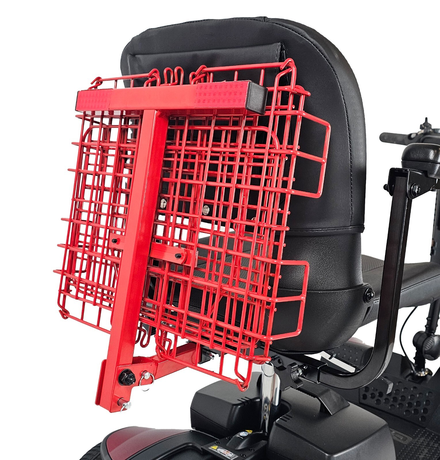 Foldable Folding Scooter Rear Basket & Rear View Mirror Pair BUNDLE - RED