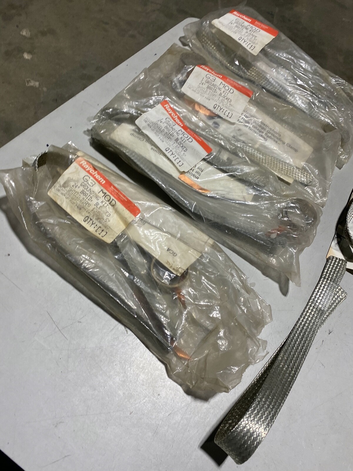 Lot of 4 Raychem G3 MOD Grounding Kits 24" Braided 1.65" to 3.5", NOS