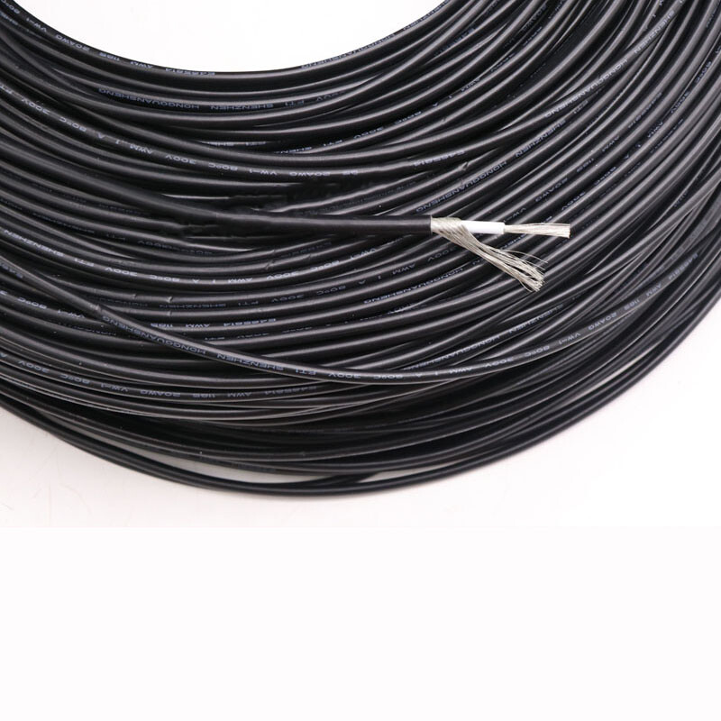 UL1185 Single Core Shielded Wire 10/12/14/16/18/20/22/24/26/28AWG Black And Grey