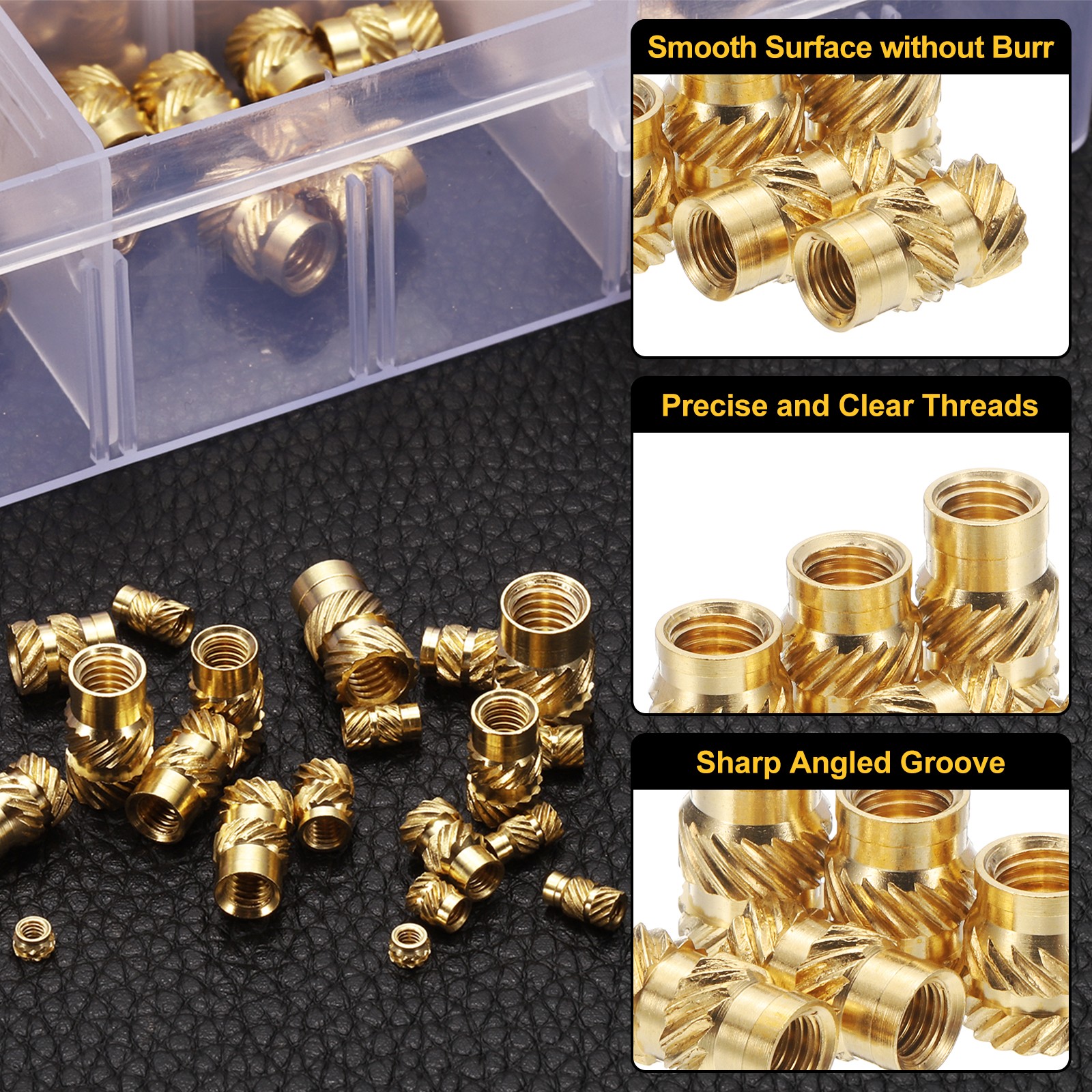 400pcs M2 M2.5 M3 M4 M5 M6 Metric Threaded Insert with Heat Set Insert Tips