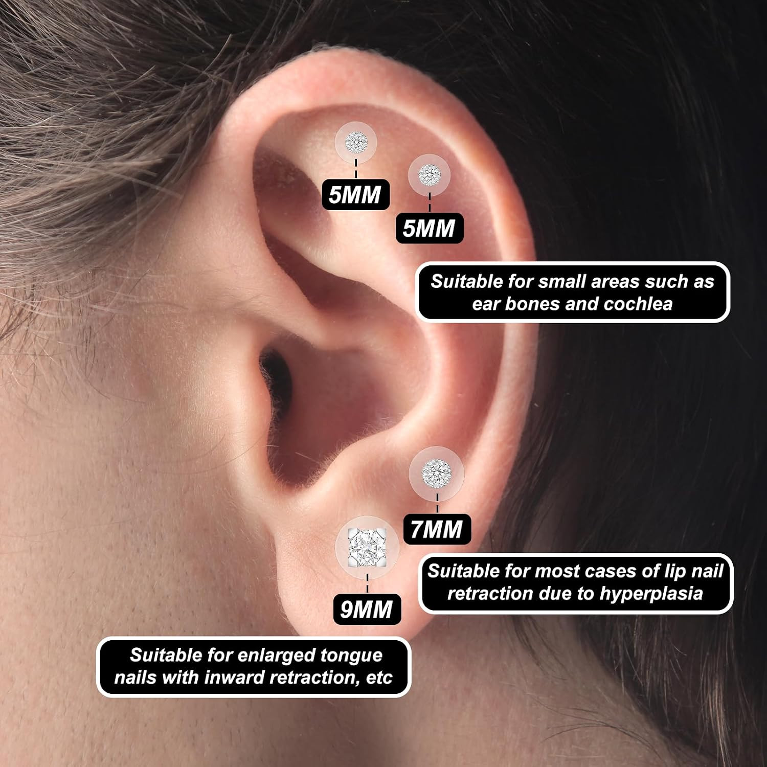 60Pcs Clear Piercing Discs, Plastic Earring Backs, Earrings Backs for Droopy Ear