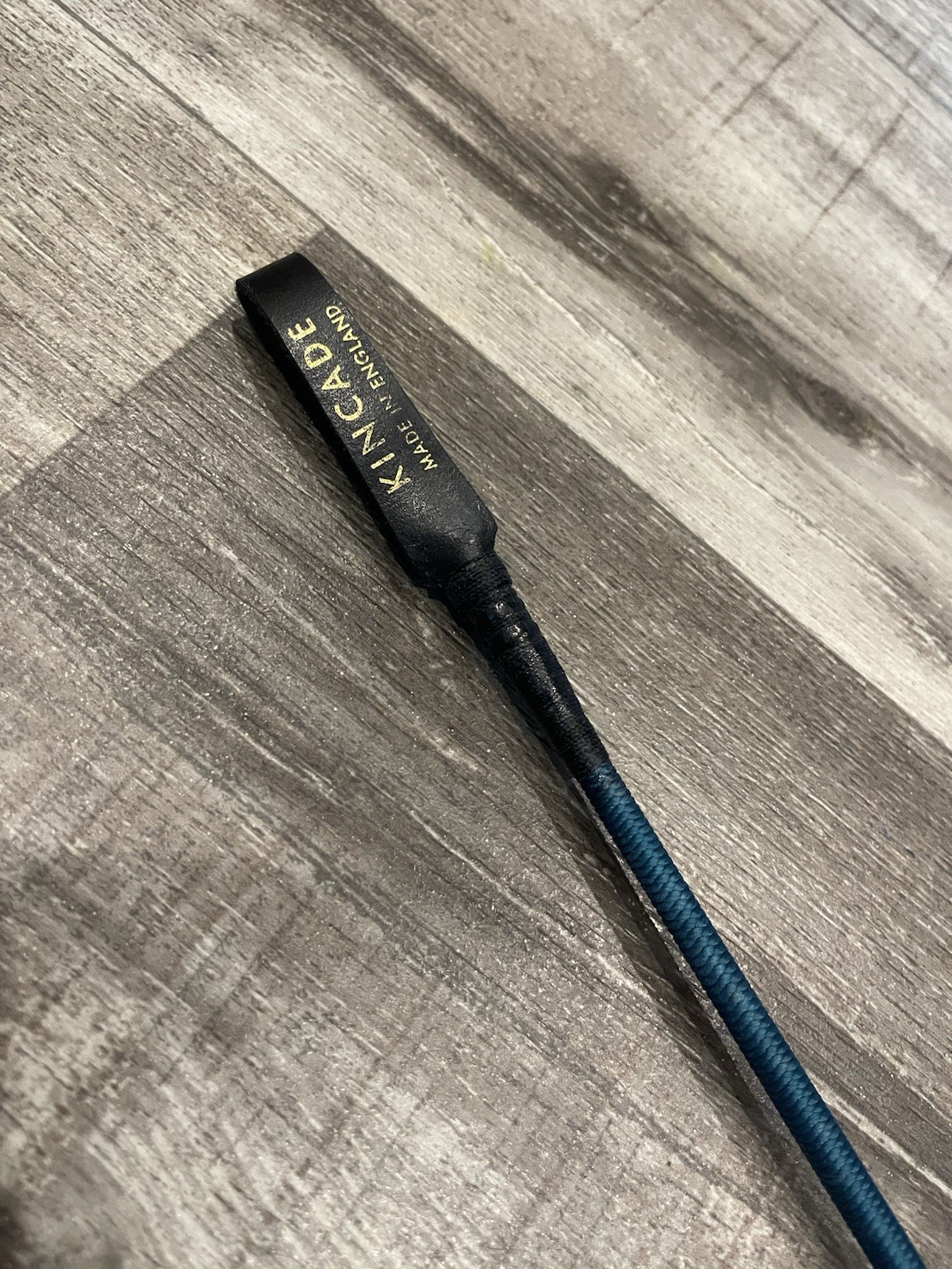 Vintage GUC Kincade Made in England Horse Whip Black & Teal *Cut Strap