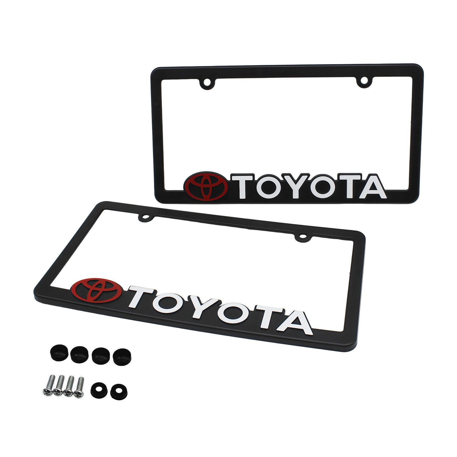 2pcs-Toyota-black license plate frame(Plastic) Practical