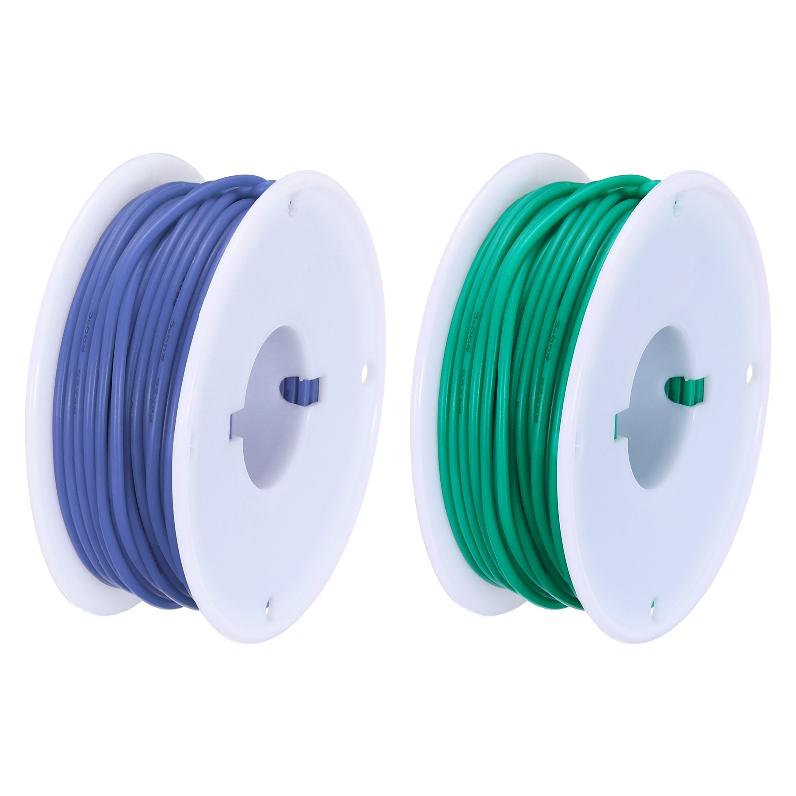 26 Gauge Silicone Wire 26AWG High Temp Wire Spool Blue/Green 15m/49.2ft 2pcs