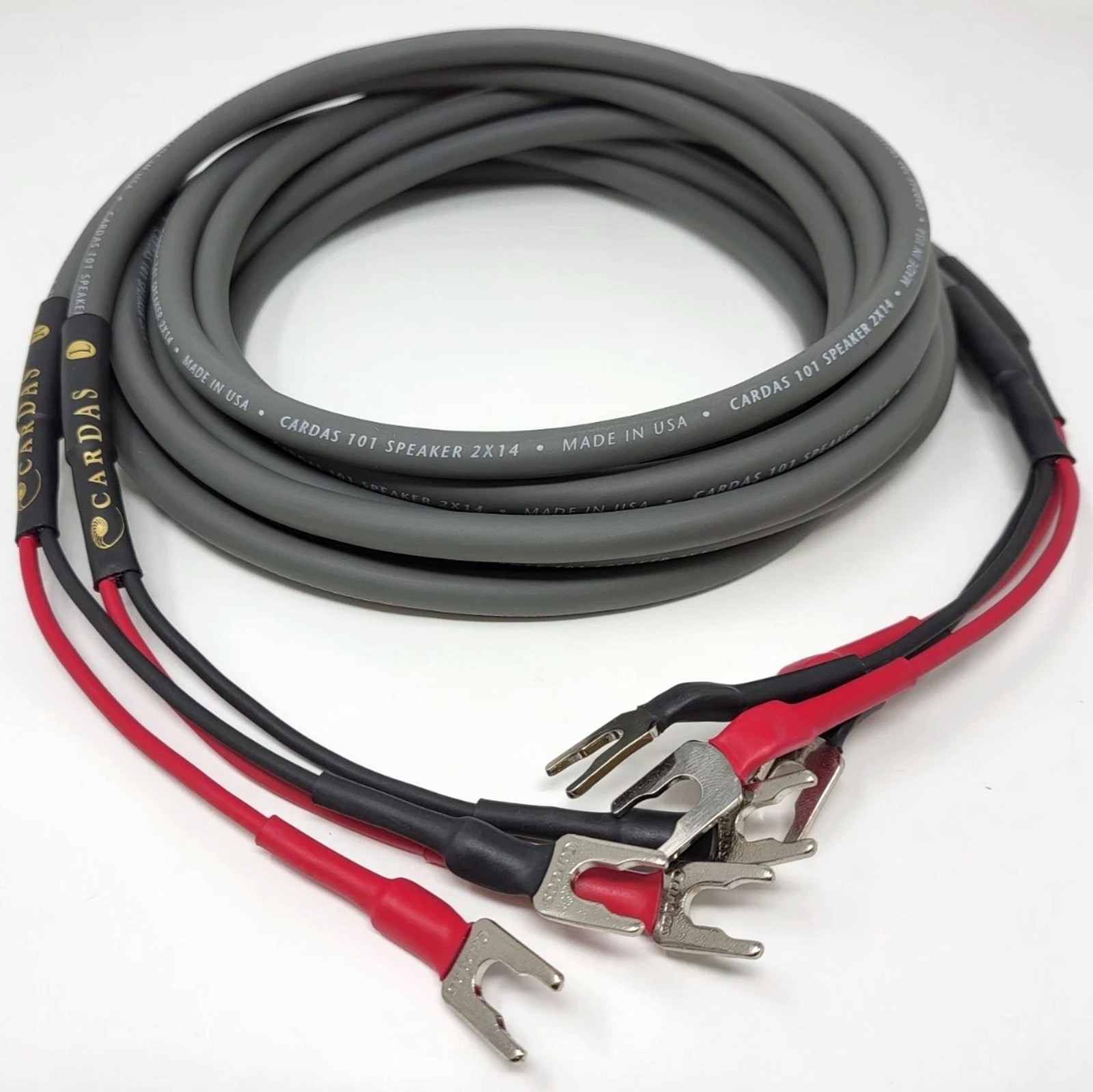 CARDAS Audio 101 Speaker Cables Wire with Spades Fork Lugs connectors, 3M (pair)