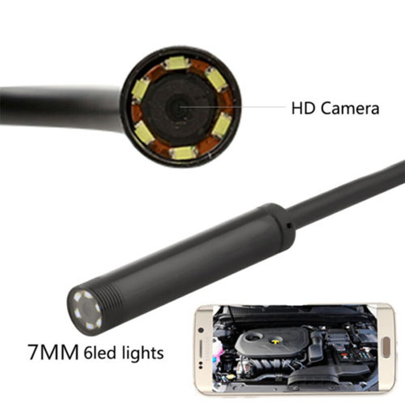 7mm 2in1 Waterproof USB Endoscope Borescope Snake Inspection Camera Android PC