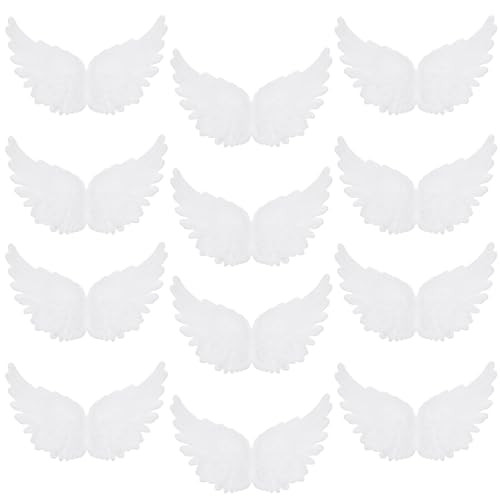 2Pcs White Butterfly Wings for Crafts Custom Patches, Iron Craft