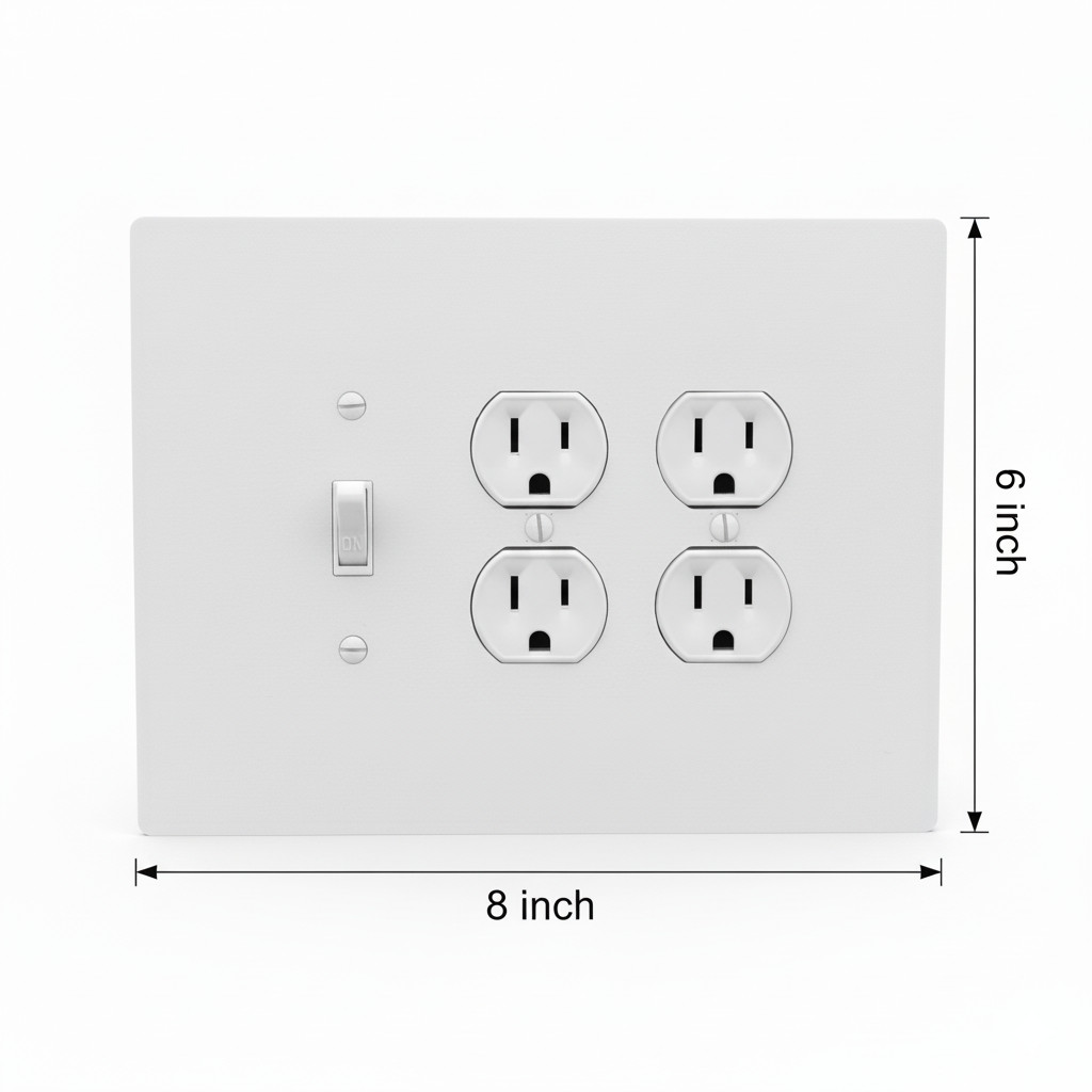Oversize Combination Wall Plate Toggle Switch + Duplex Cover 6x8 Jumbo 3-Gang