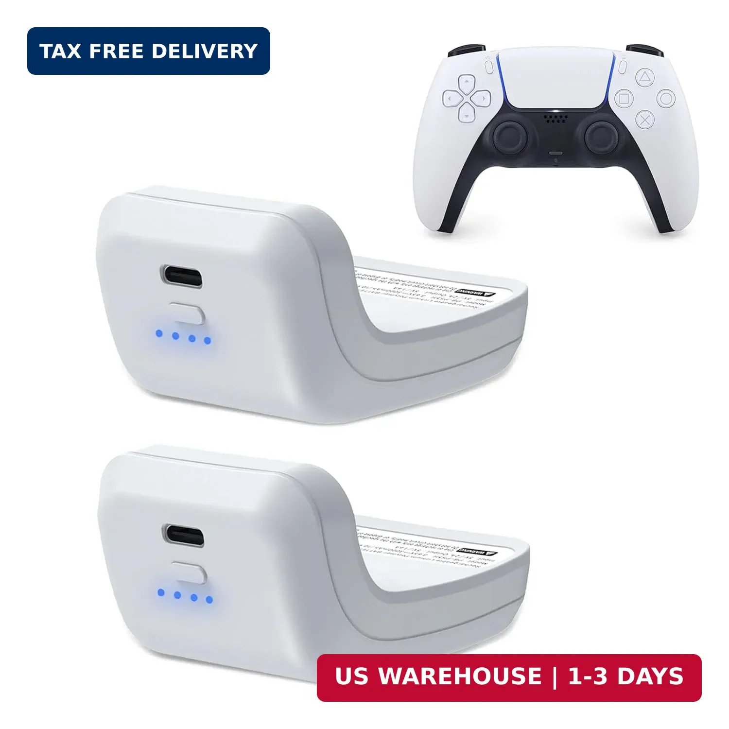 PS5 Controller External Battery Pack, 3000mAh Rechargeable Battery for Sony Play