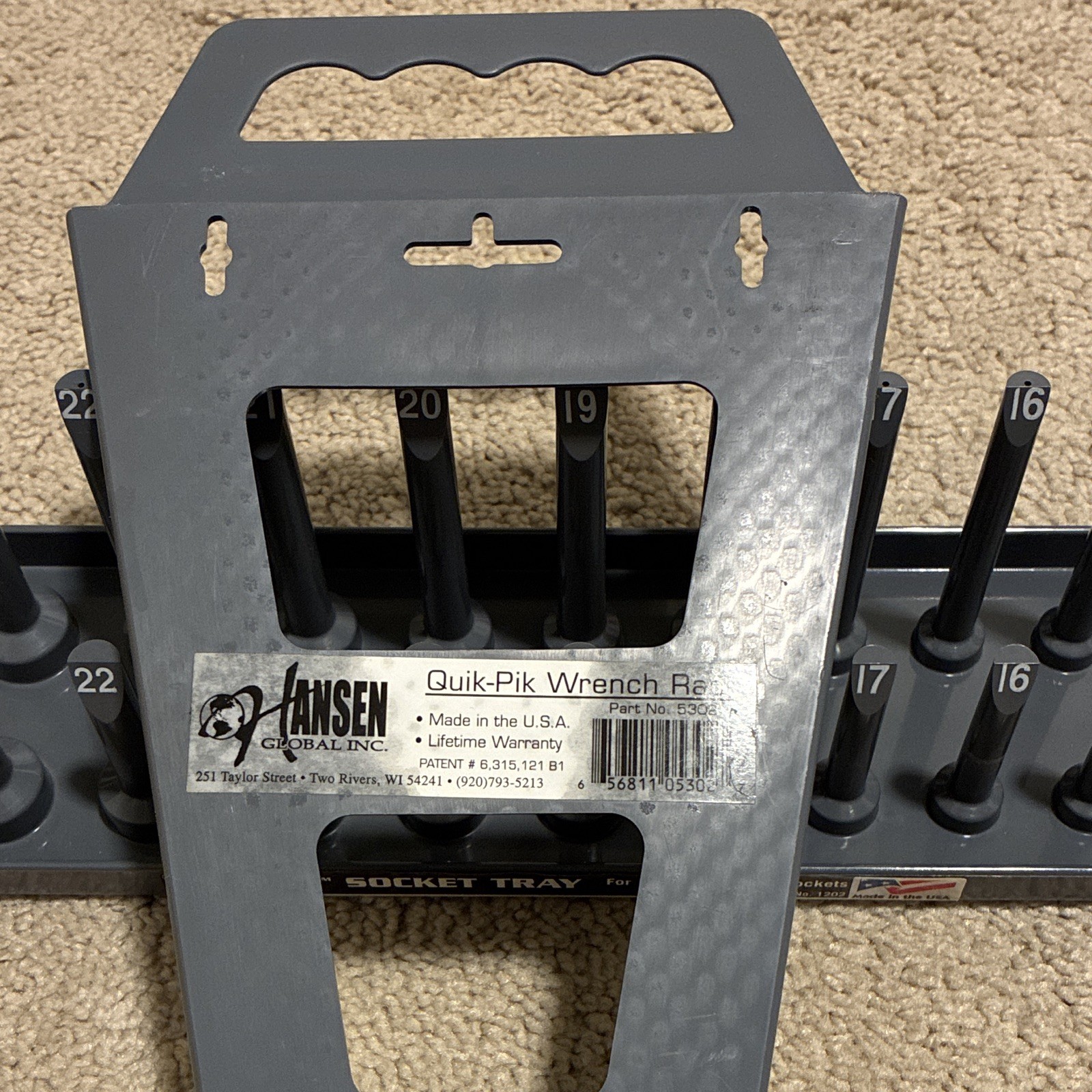 Hansen Socket/Wrench Tool Organizer Lot