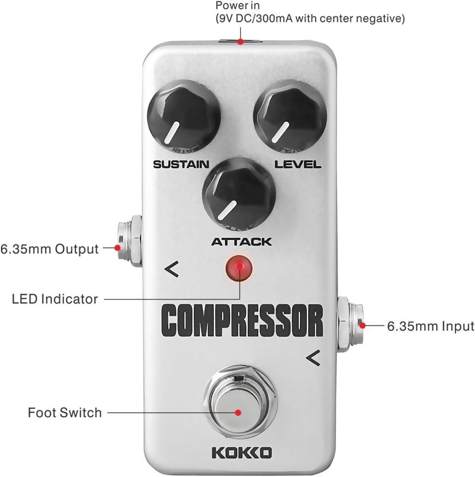 LED Indicator Mini Compressor Effects Pedal - Perfect for Home or Studio