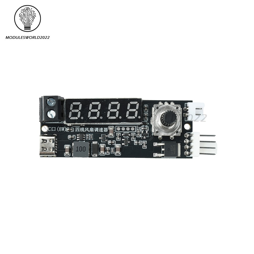 5V 12V 5A 4-Wire PWM Fan Speed Control Module Smart Temperature Control +Display