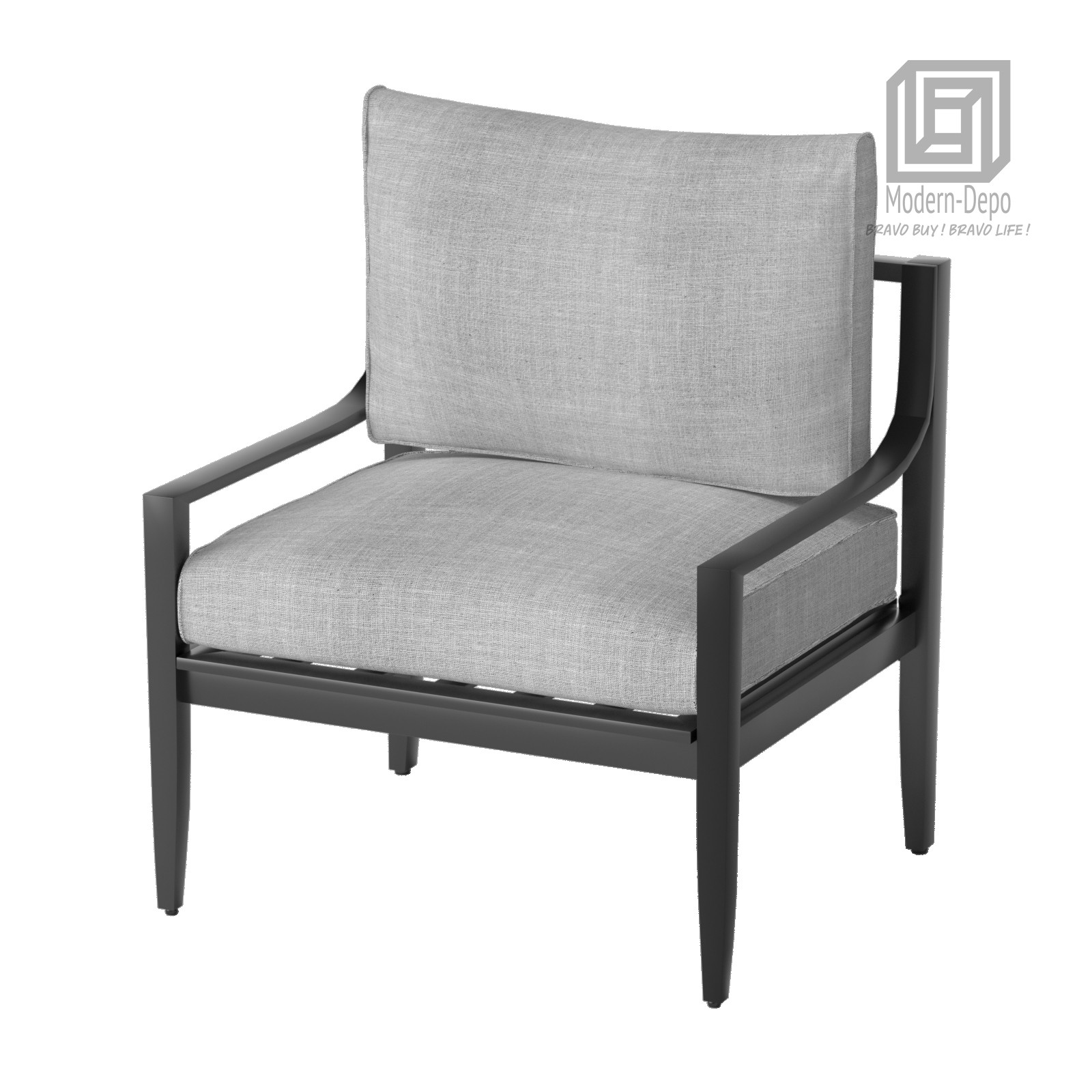 Aluminum Outdoor Armchair Conversation Dining Chair Thick Cushions All-Weather