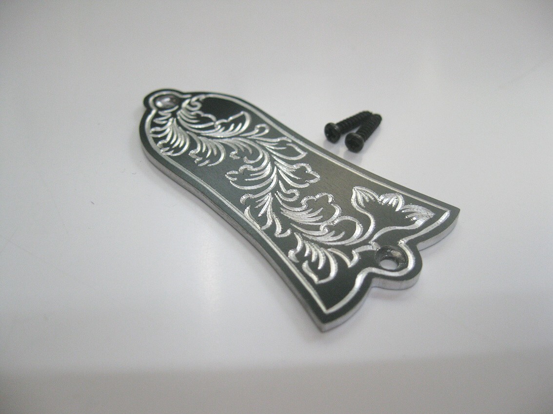 gib-AB1 Hand engraved leaf pattern aluminum truss rod cover fit Gibson guitars
