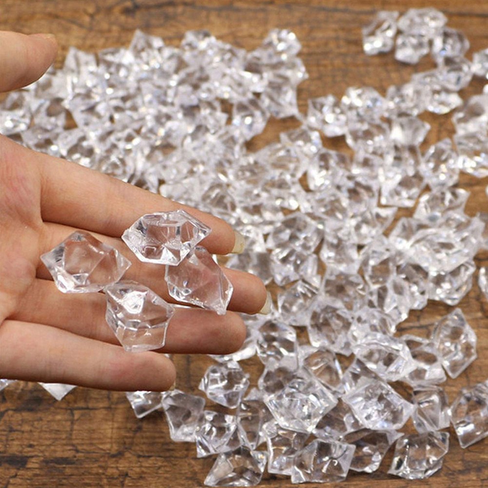 100pcs 11x14mm Fake Ice Cubes Acrylic Decorative Cubes
