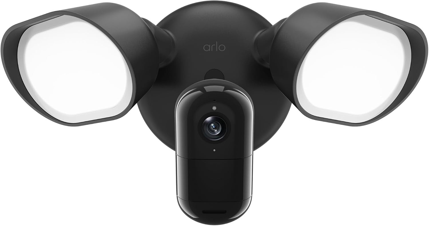 Arlo FLW2001-100NAR Wired Floodlight Security Camera, Black New Retail Box