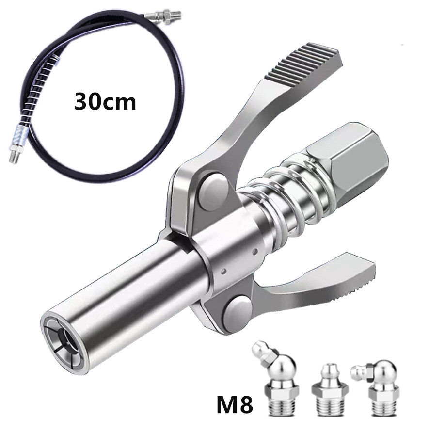 High Pressure Quick Release Grease Gun Coupler Coupling End Fitting 1/8” NPT Kit