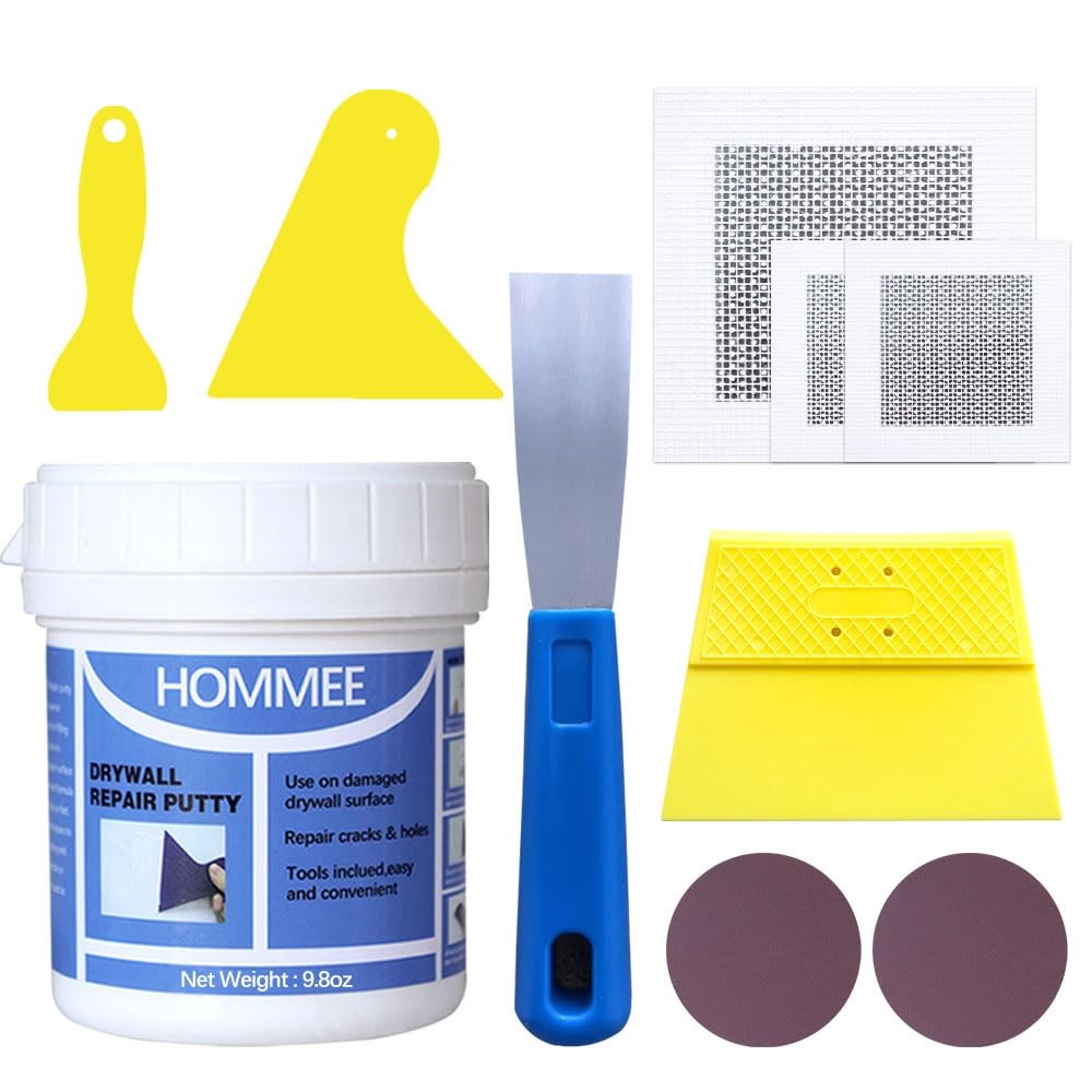 Drywall 8 in 1 Repair Kits with Putty, 8-in-1 SET (1 Can of Spackle)