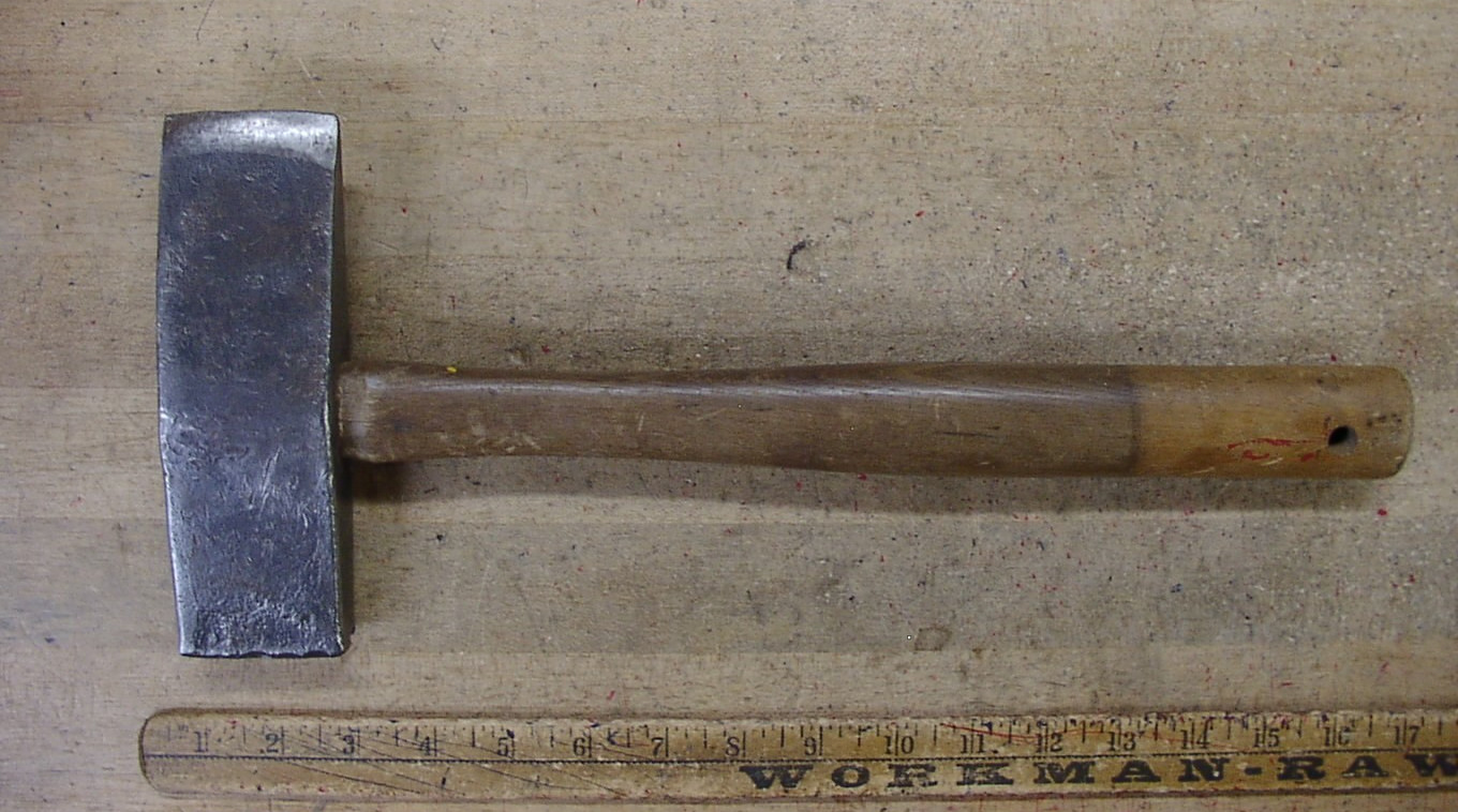 Vntg Klein & Logan 4lb. Straight Peen Sledge Hammer,6-3/4" Head,W/Face Chipping