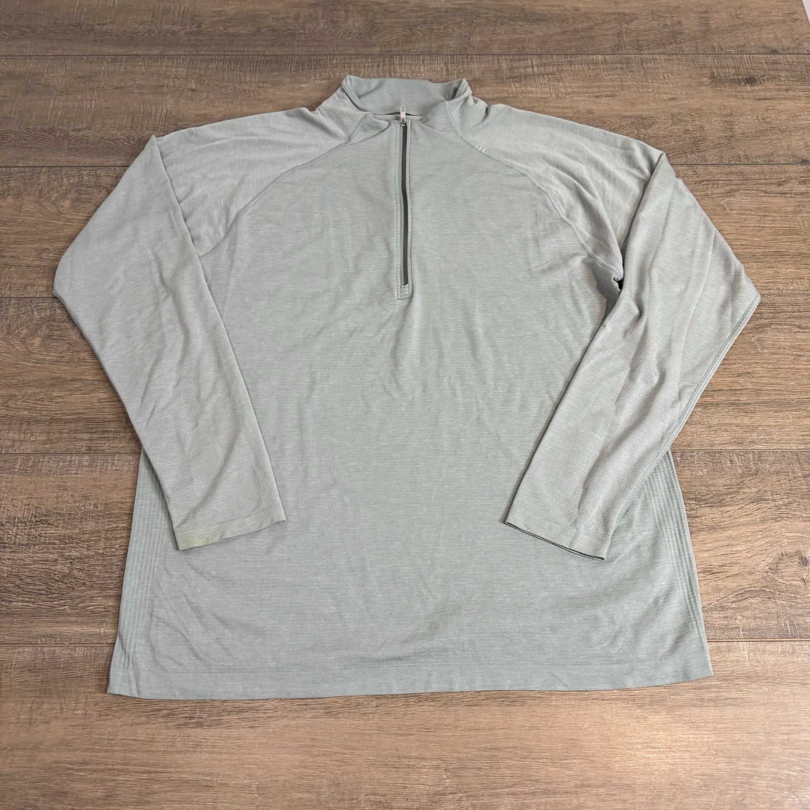 $128 Lululemon Metal Vent Tech 1/4 Zip Long Sleeve Shirt (L/XL) Light Green B18