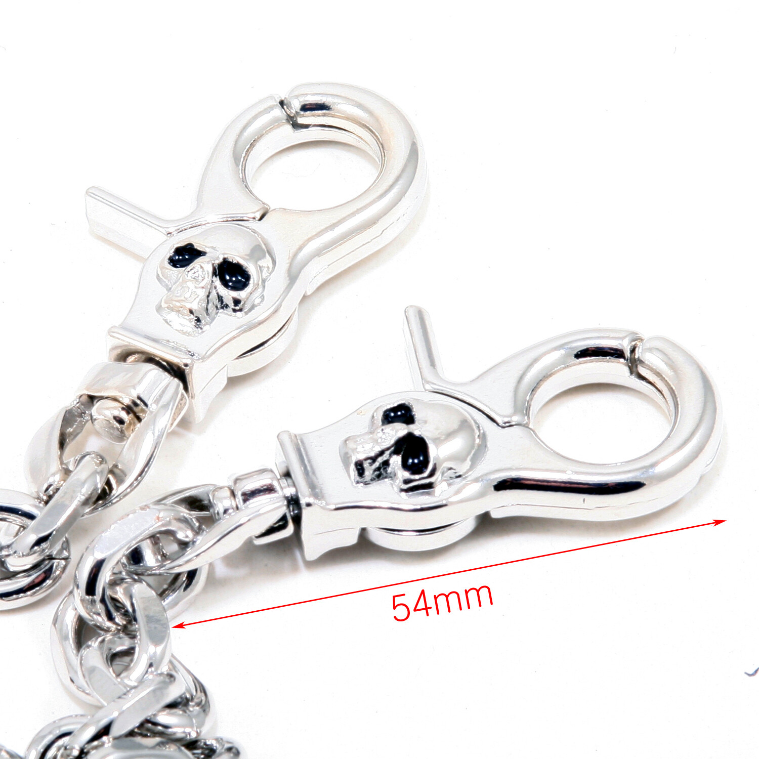 Multi Skull Connect EMO Biker Trucker Key Jean Wallet Chain (26.5") Silver CS80
