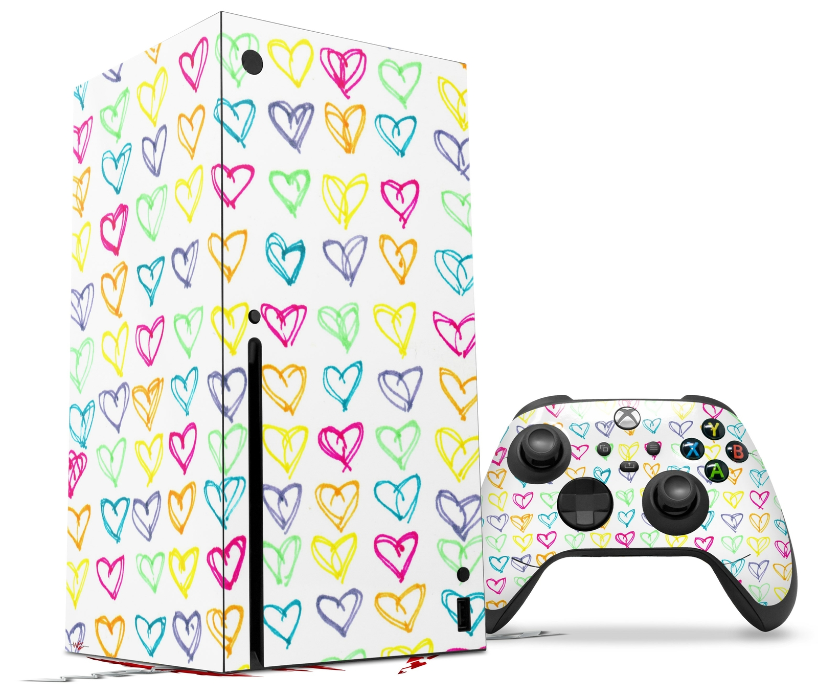 Skins XBOX Series X Console Controller Kearas Hearts White